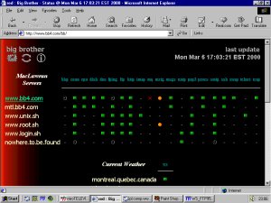 Big Brother Status Page - Screenshot